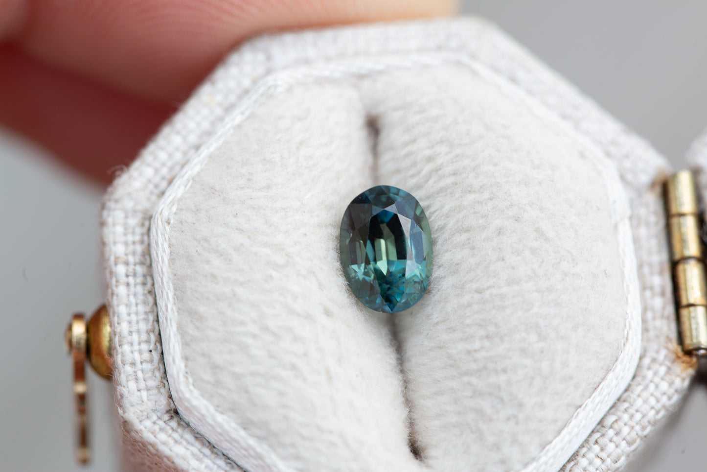 .92ct oval teal blue sapphire