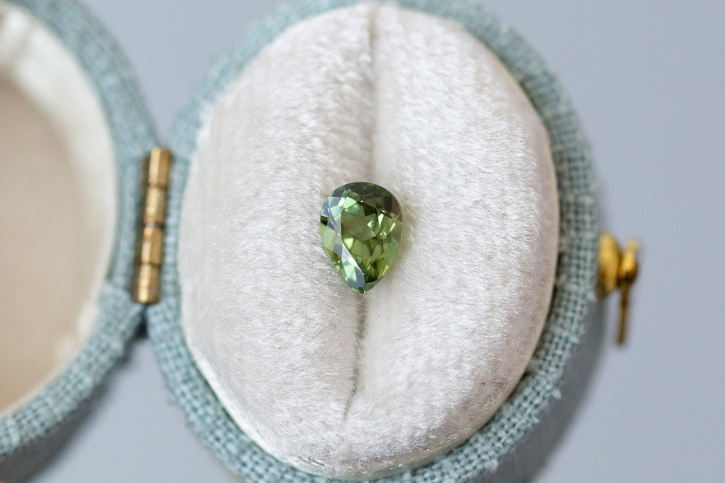 0.98ct Pear Green Sapphire