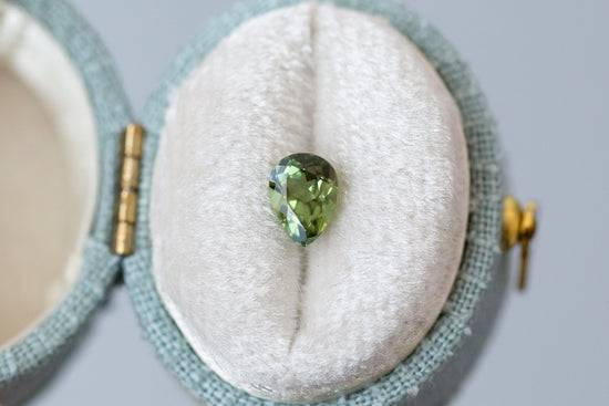 0.98ct Pear Green Sapphire