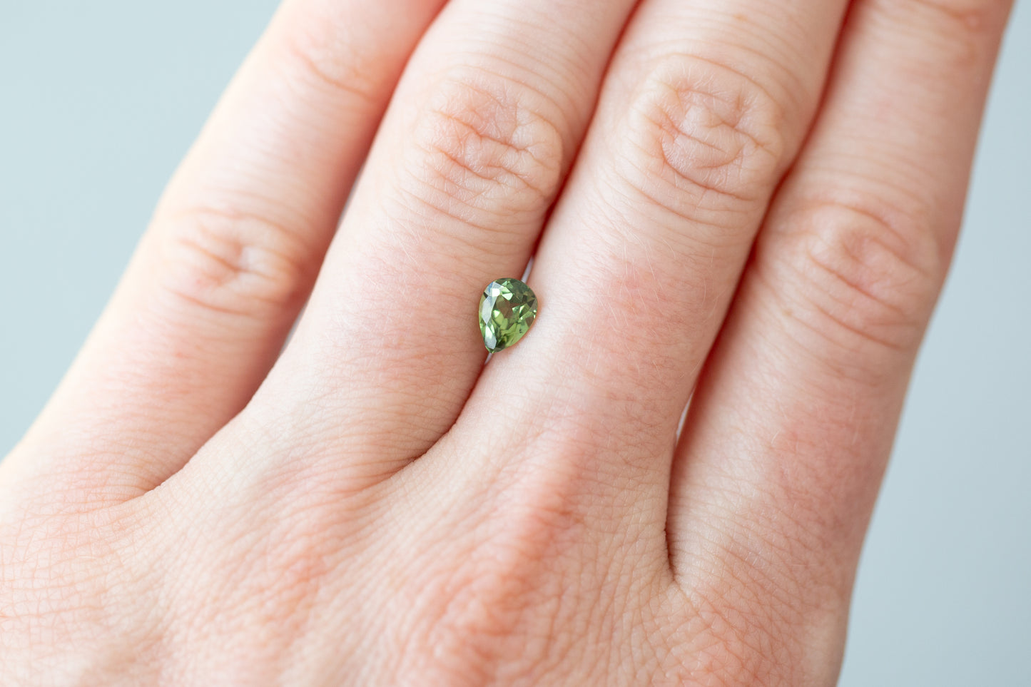 0.98ct Pear Green Sapphire