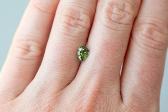 0.98ct Pear Green Sapphire