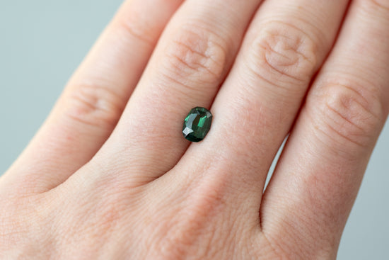 1.54ct Cushion Deep Green Sapphire