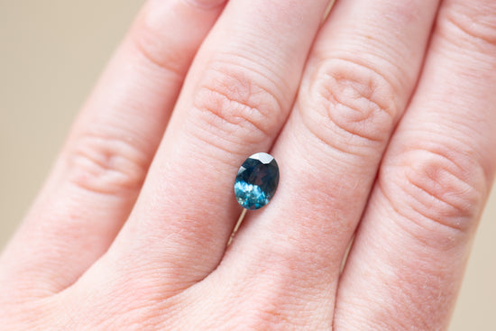 2.03ct Oval Deep Teal Sapphire