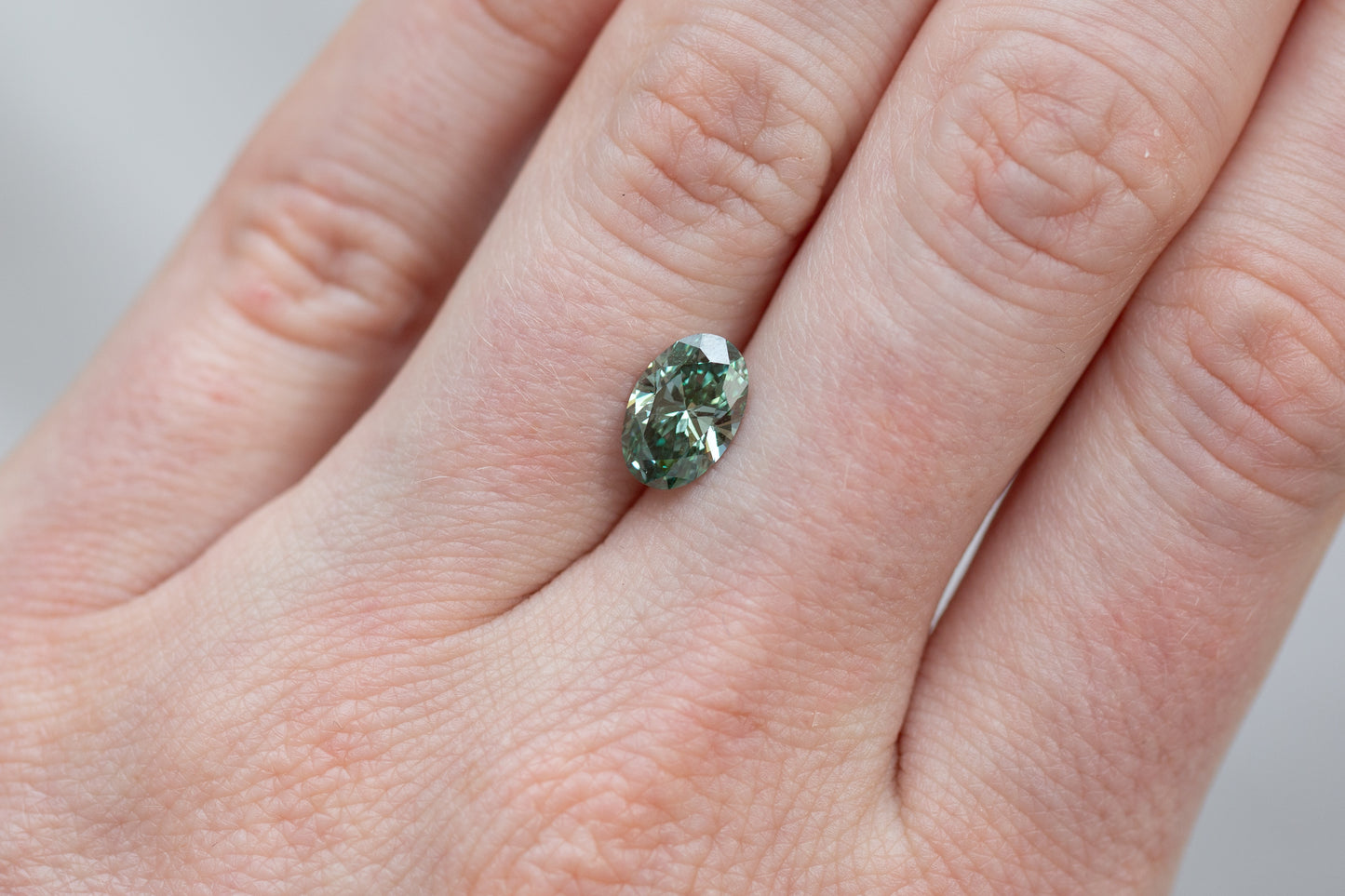 1.58ct Oval Fancy Vivid Green Lab Diamond, VS1