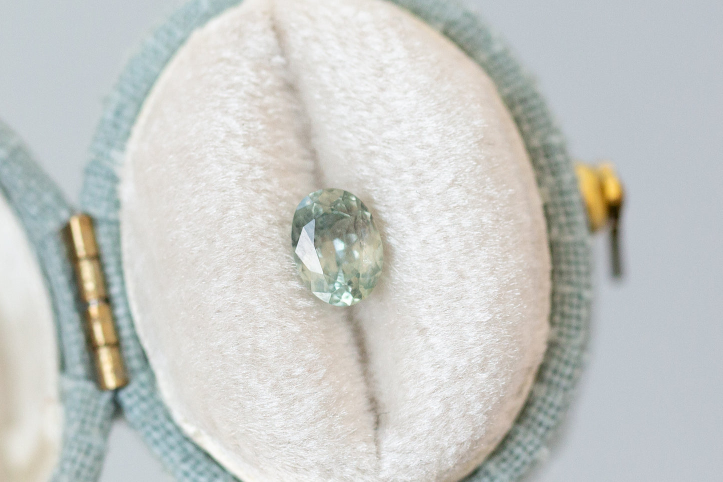 0.77ct Oval Sea Foam Green Sapphire