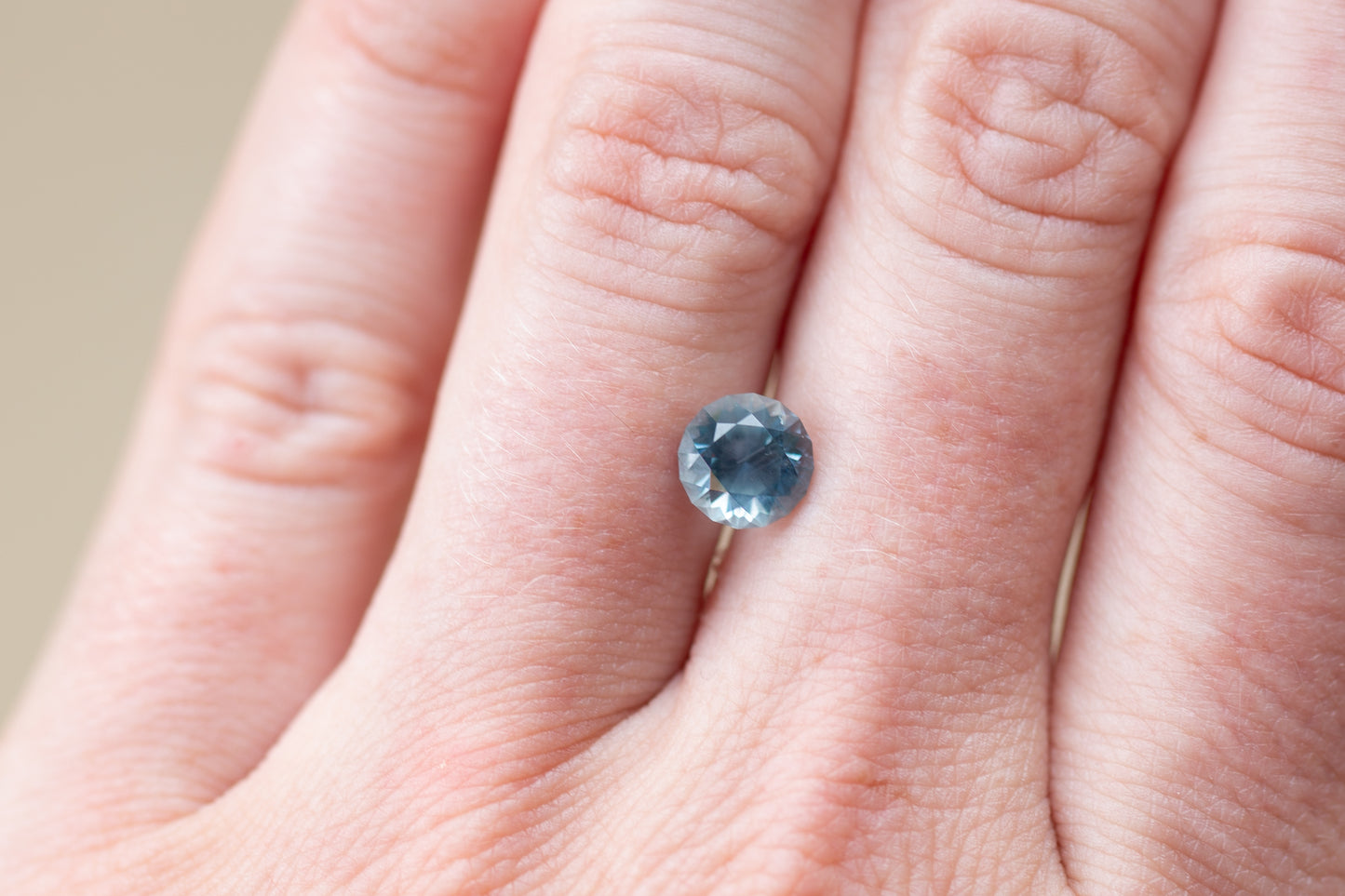 1.90ct Round Lighter Teal Sapphire