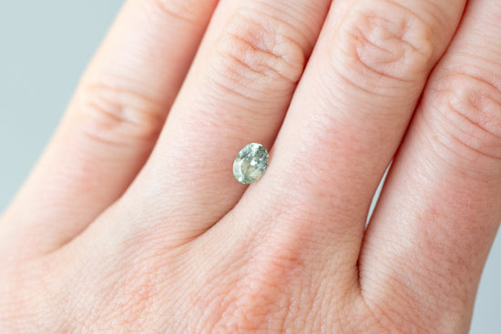 0.77ct Oval Sea Foam Green Sapphire