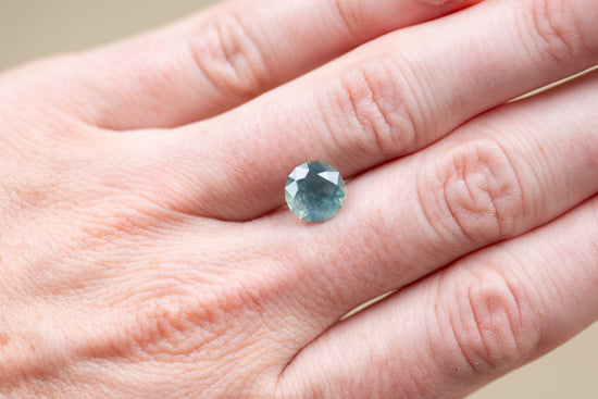 3.18ct Round Opalescent Aqua Sapphire