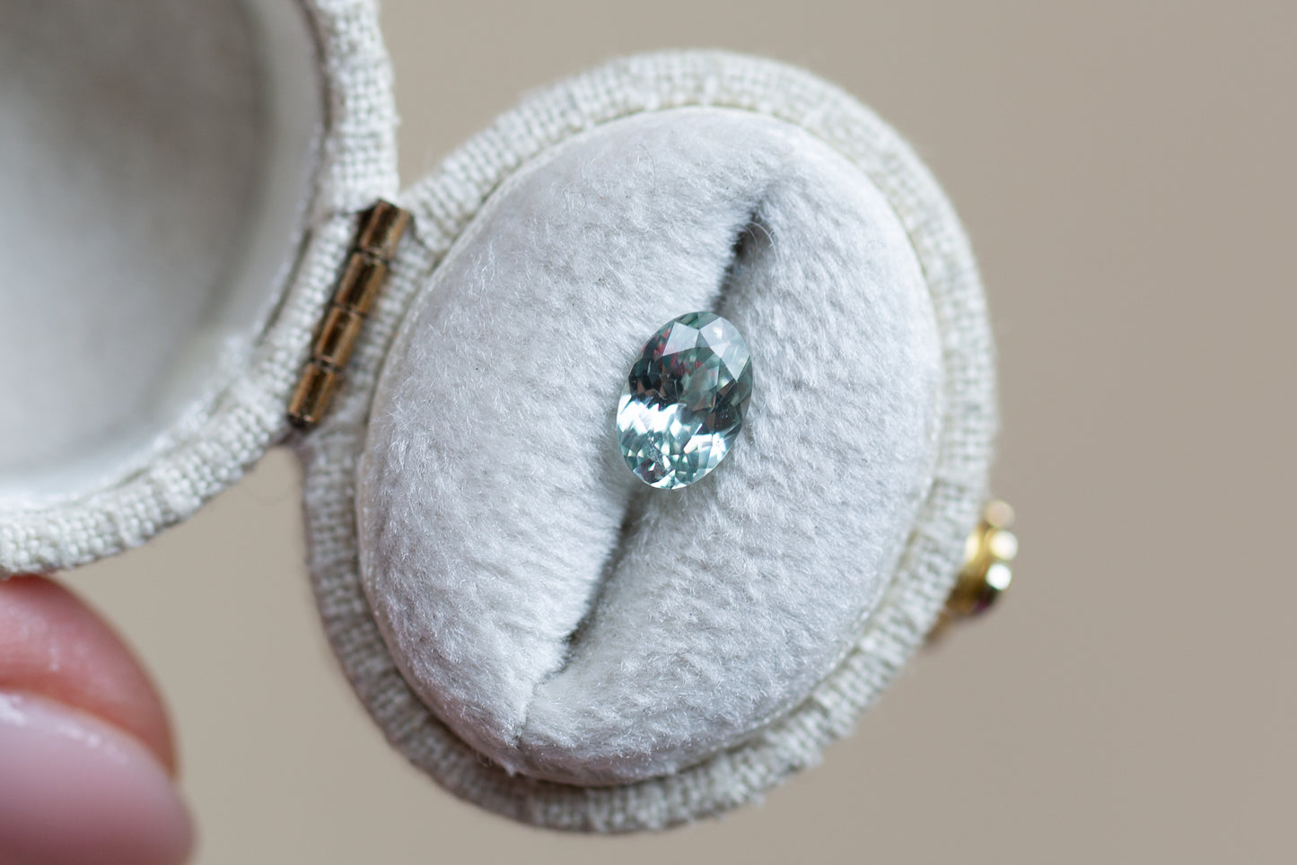 1.09ct Oval Light Aqua Green Sapphire