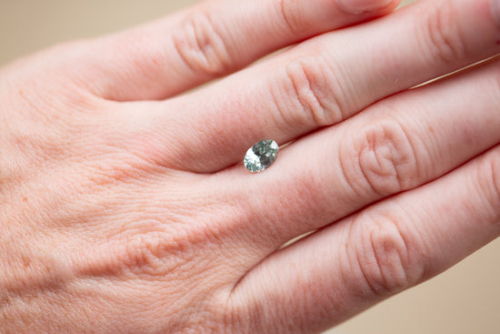 1.09ct Oval Light Aqua Green Sapphire