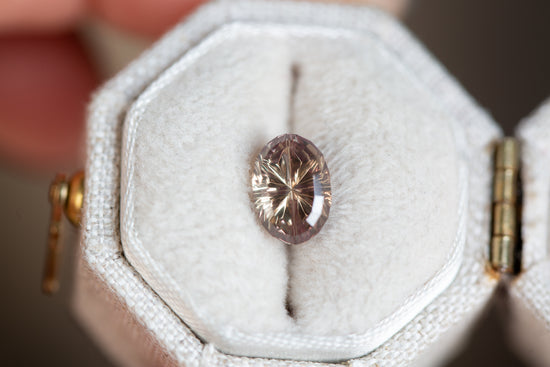 1.73ct oval golden Starbrite cut sapphire by John Dyer