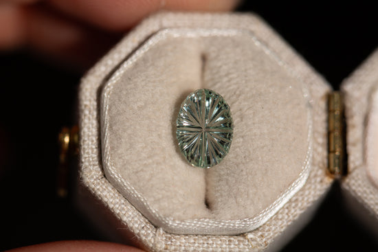 2.11ct mint green Starbrite sapphire cut by John Dyer