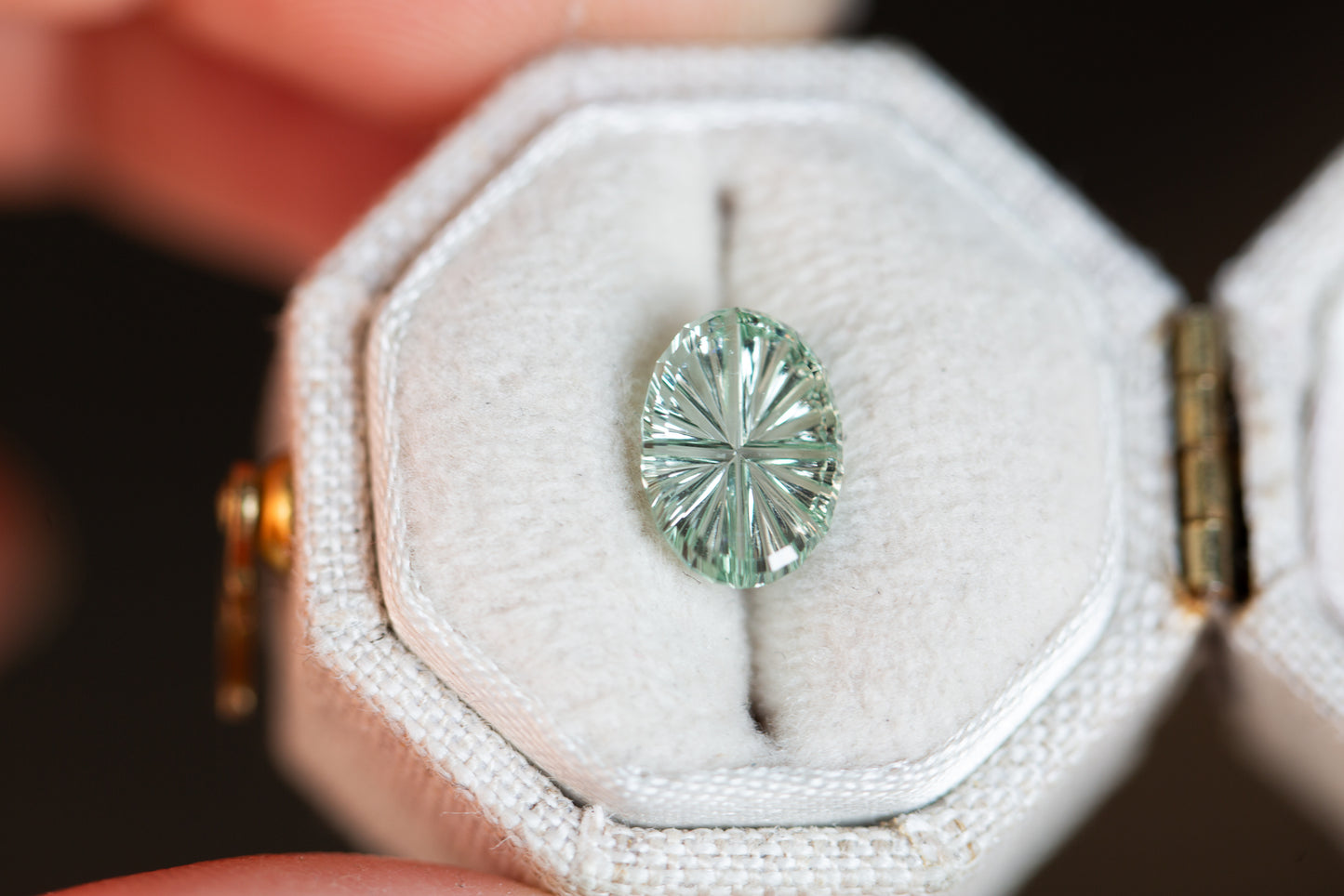 2.11ct mint green Starbrite sapphire cut by John Dyer