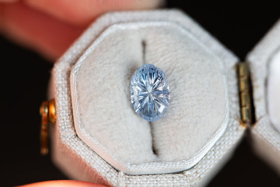 SOLD DO NOT PURCHASE, EXTRA OWED- 2.44ct light blue Starbrite sapphire from John dyer