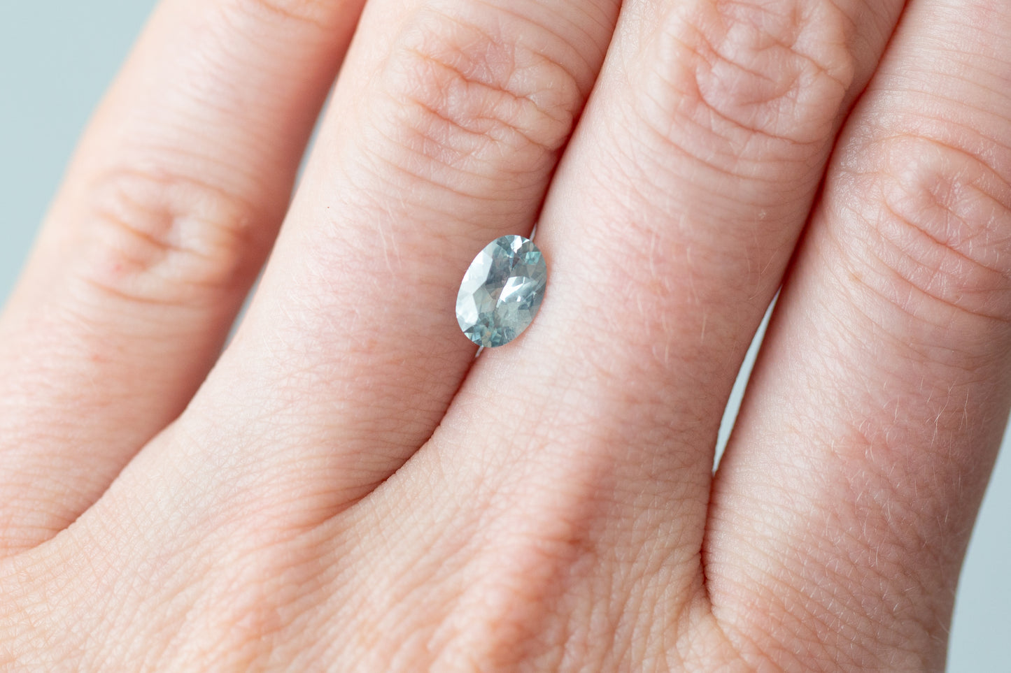 1.15ct Oval Light Aqua Blue Sapphire