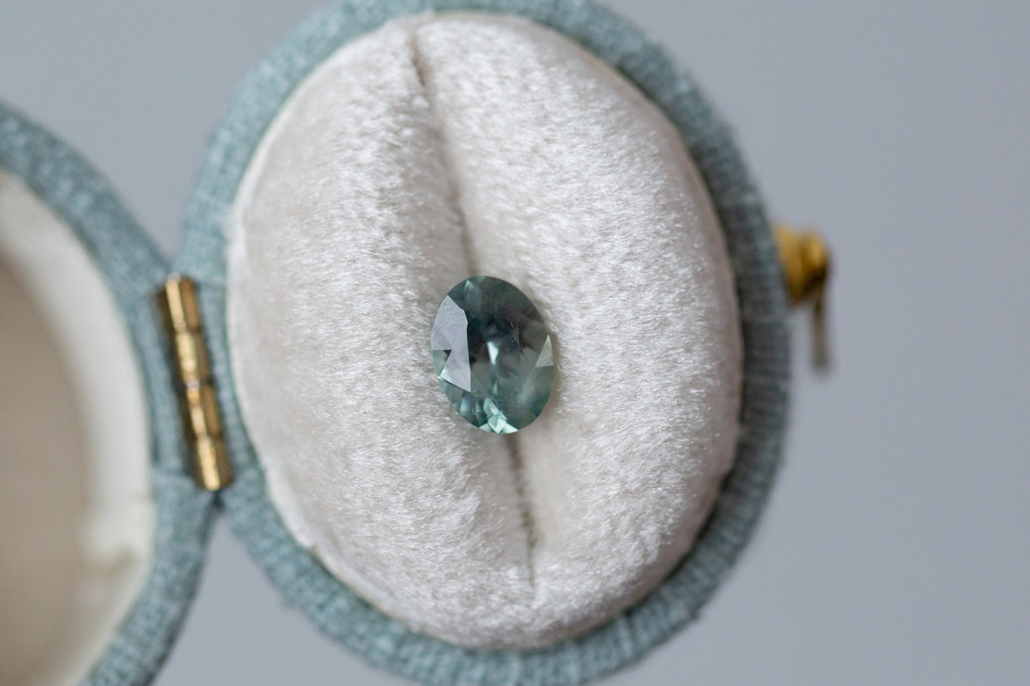 1.02ct Oval Light Aqua Green Sapphire