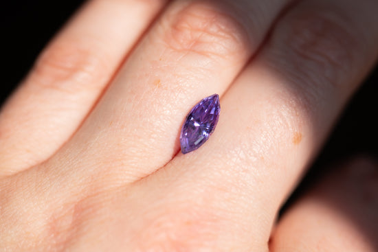 Load image into Gallery viewer, 1.95ct marquise purple sapphire cut by John Dyer

