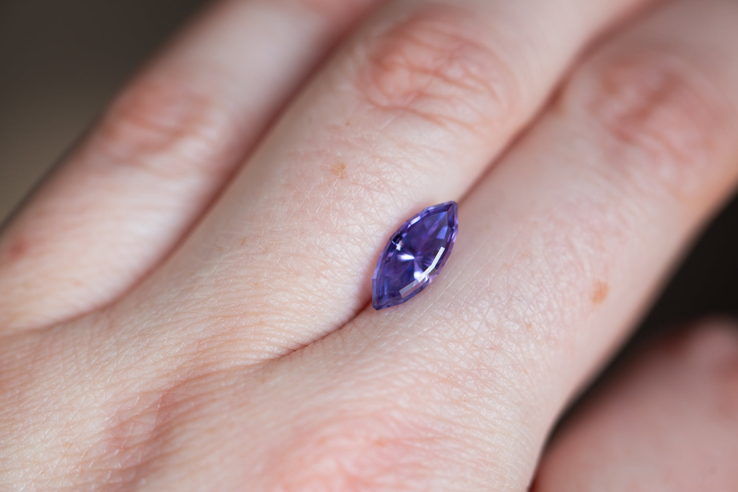 1.95ct marquise purple sapphire cut by John Dyer