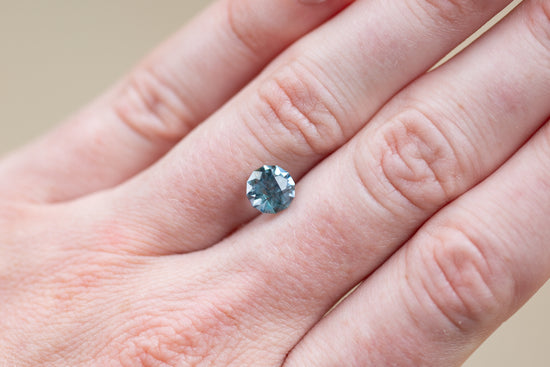 2.03ct Round Aqua Green and Blue Sapphire