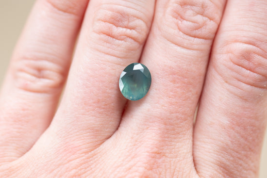 3.60ct Opalescent Green Teal Sapphire