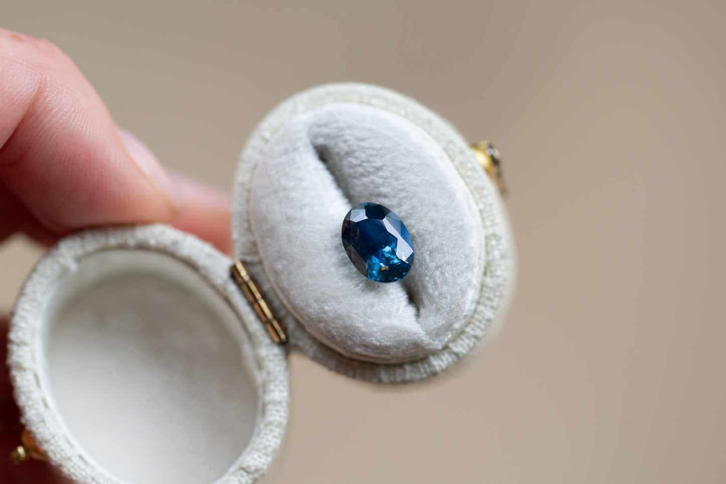 2.66ct Oval Deep Blue and Teal Sapphire