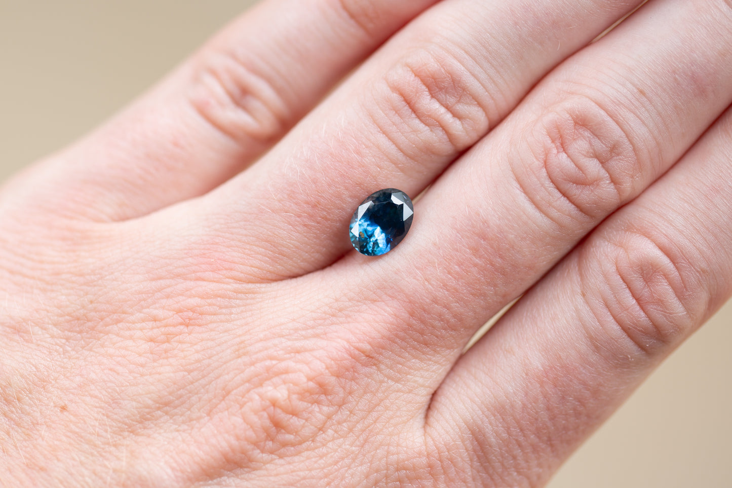 2.66ct Oval Deep Blue and Teal Sapphire