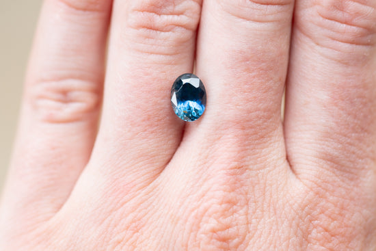 2.66ct Oval Deep Blue and Teal Sapphire