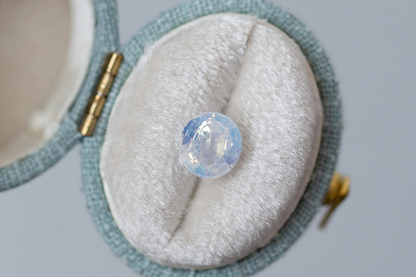 2.01ct Rounded Oval White Opalescent Sapphire