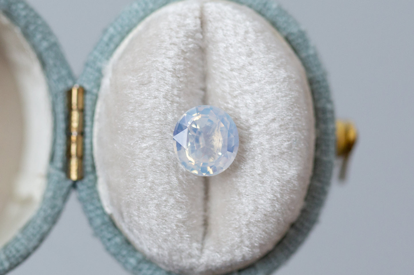 2.01ct Rounded Oval White Opalescent Sapphire