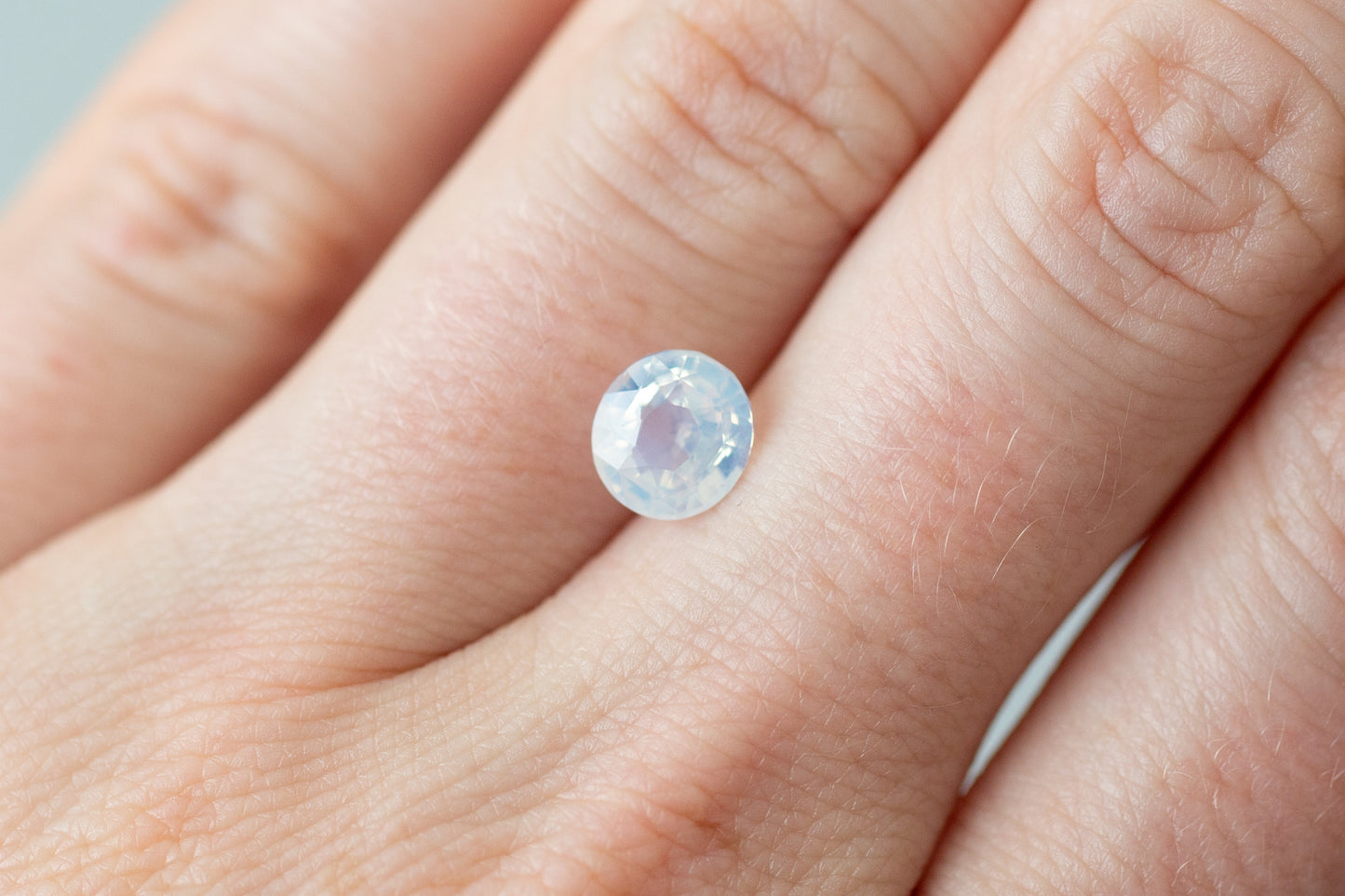 2.01ct Rounded Oval White Opalescent Sapphire