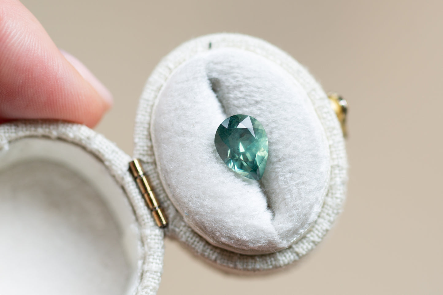 2.21ct Pear Green and Aqua Sapphire