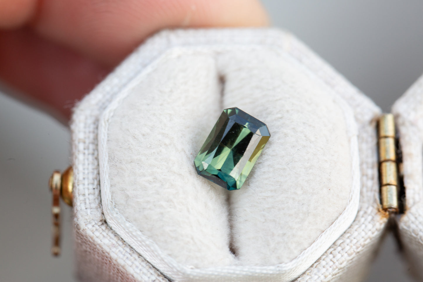1.45ct emerald cut deep green sapphire