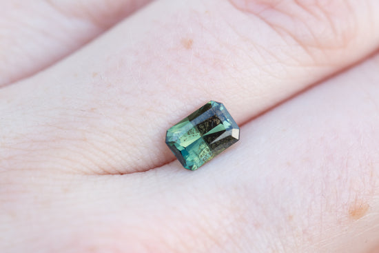 1.45ct emerald cut deep green sapphire