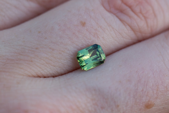 1.06ct emerald cut teal green sapphire