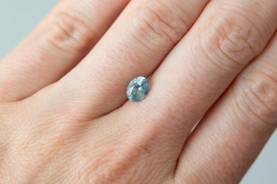 1.08ct Oval Lighter Aqua Blue Sapphire