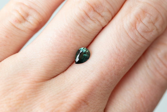 ON HOLD 0.73ct Pear Deep Green Sapphire