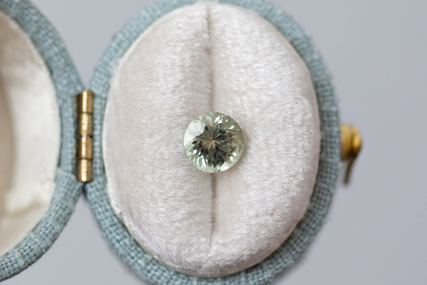 1.25ct Round Light Sage Green Sapphire