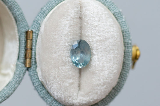 1.14ct Oval Light Teal Blue Sapphire