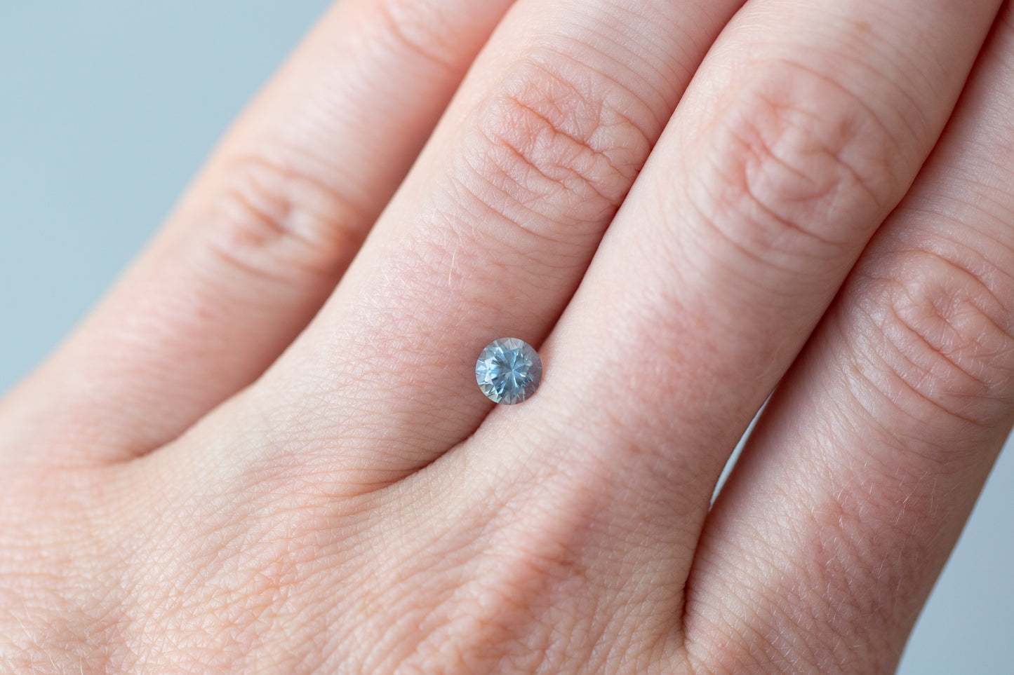 0.73ct Round Light Blue Sapphire