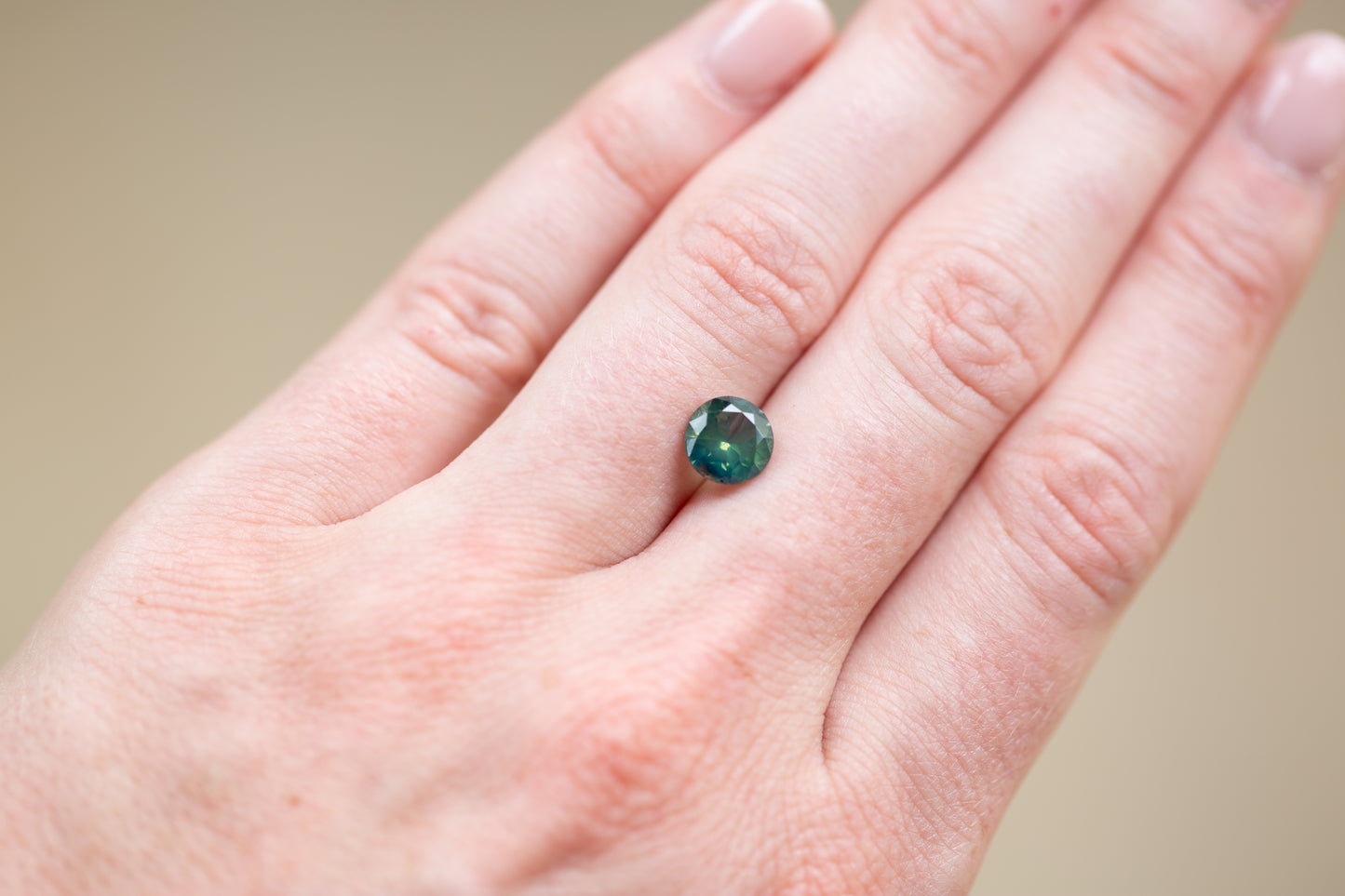 2.08ct Round Green and Blue Sapphire