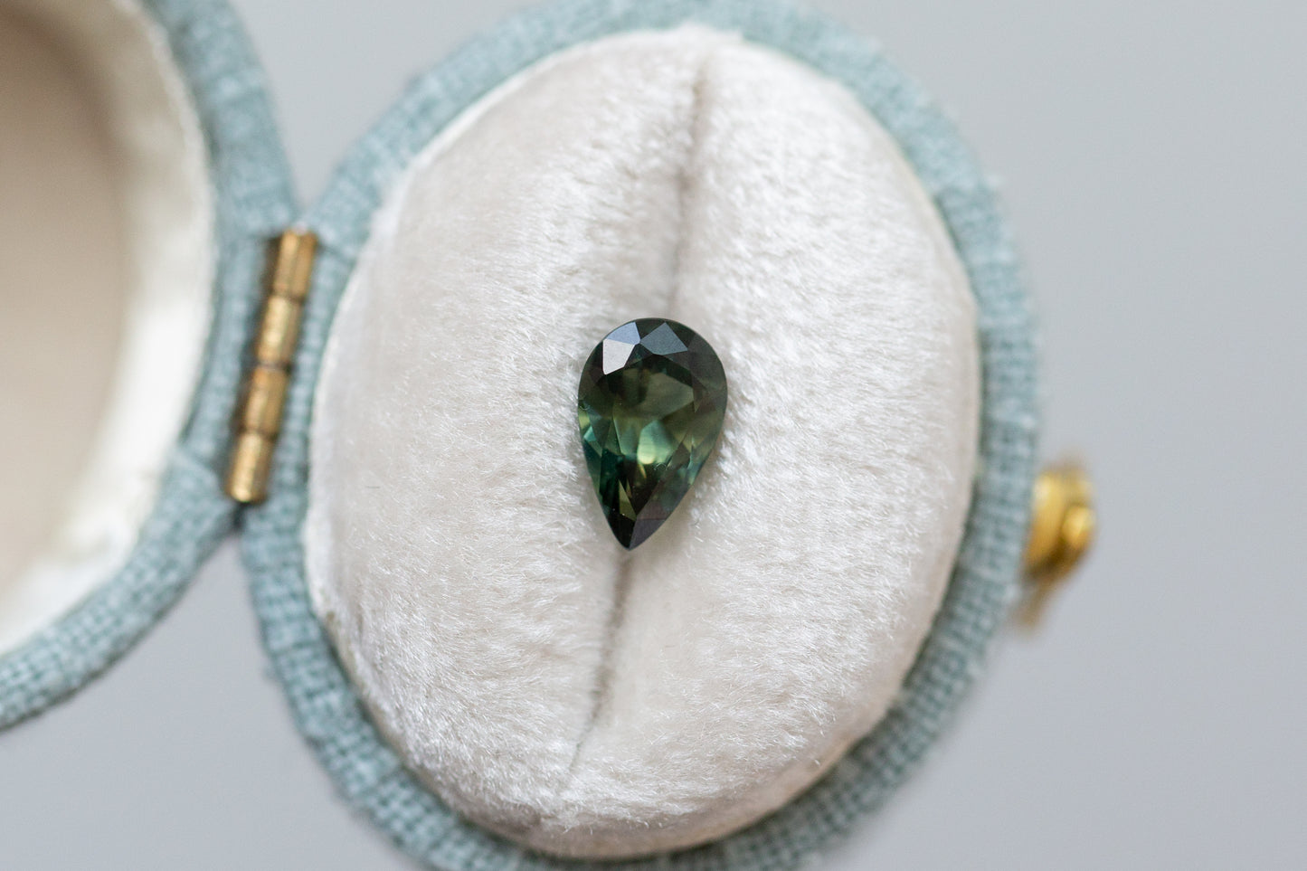 1.09ct Pear Darker Green Sapphire