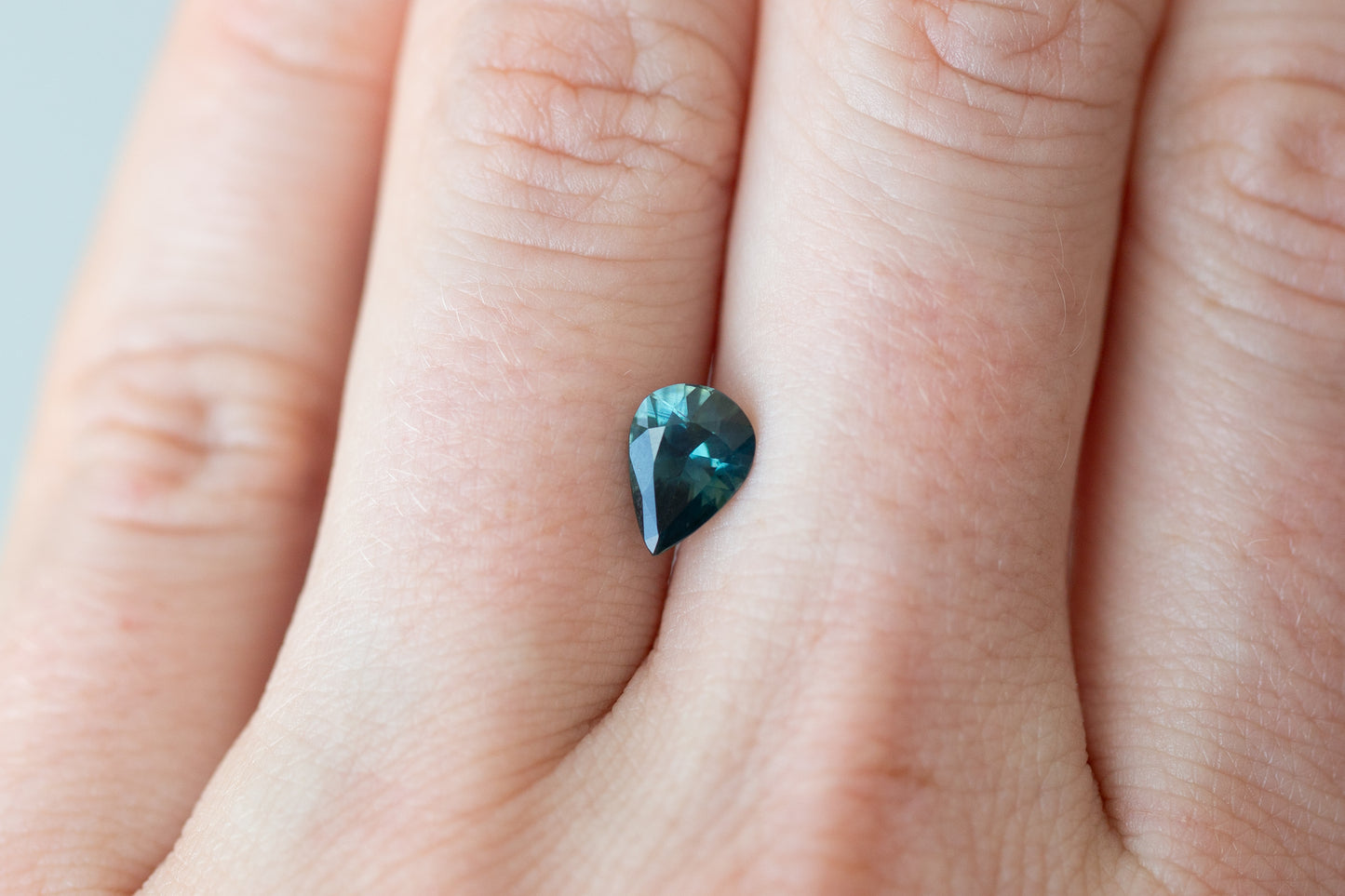 1.06ct Pear Teal Sapphire