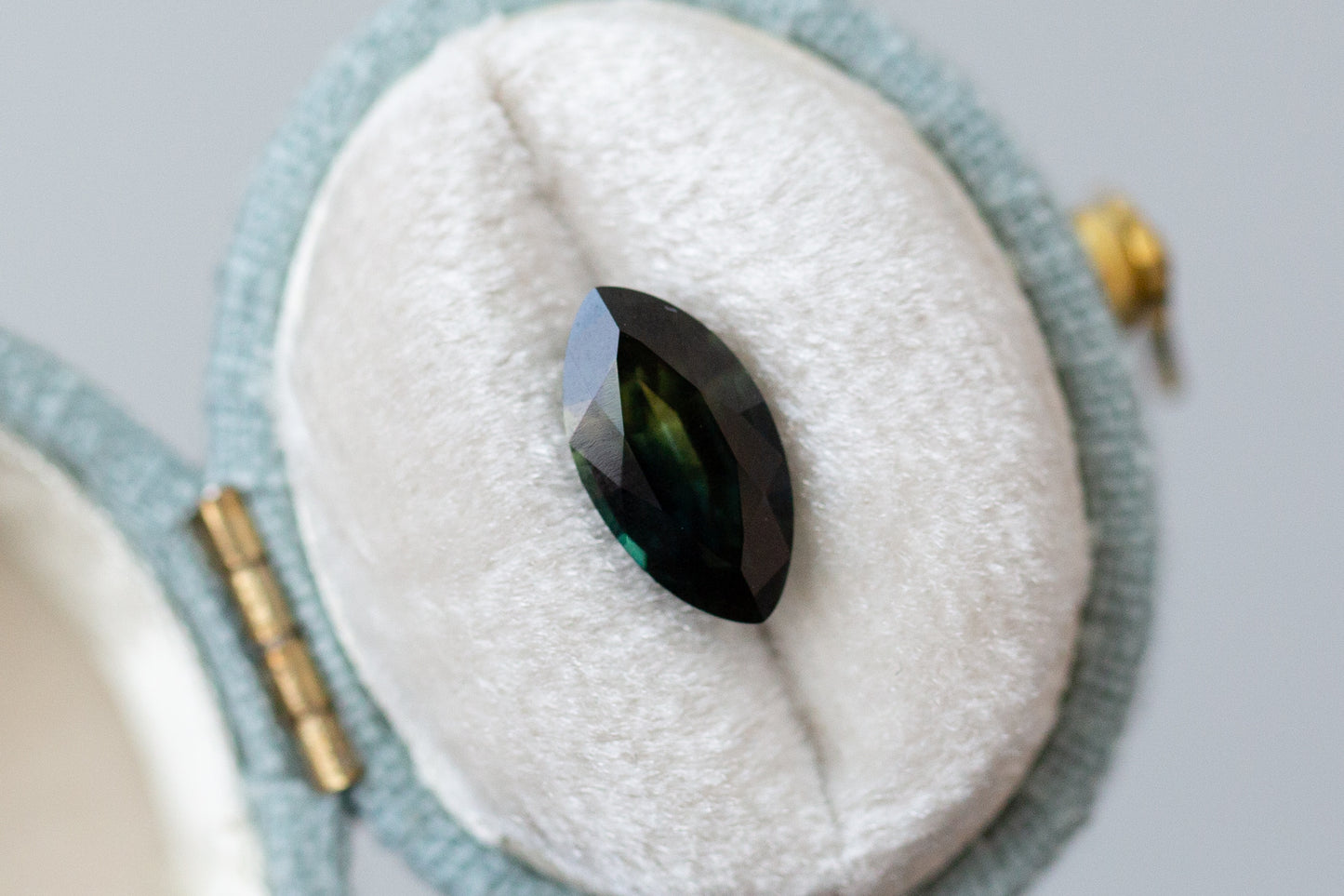 2.11ct Marquise Deep Green Sapphire