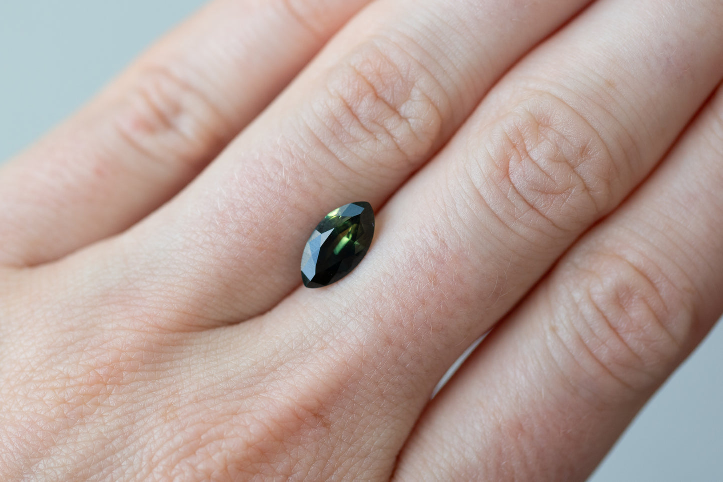 2.11ct Marquise Deep Green Sapphire