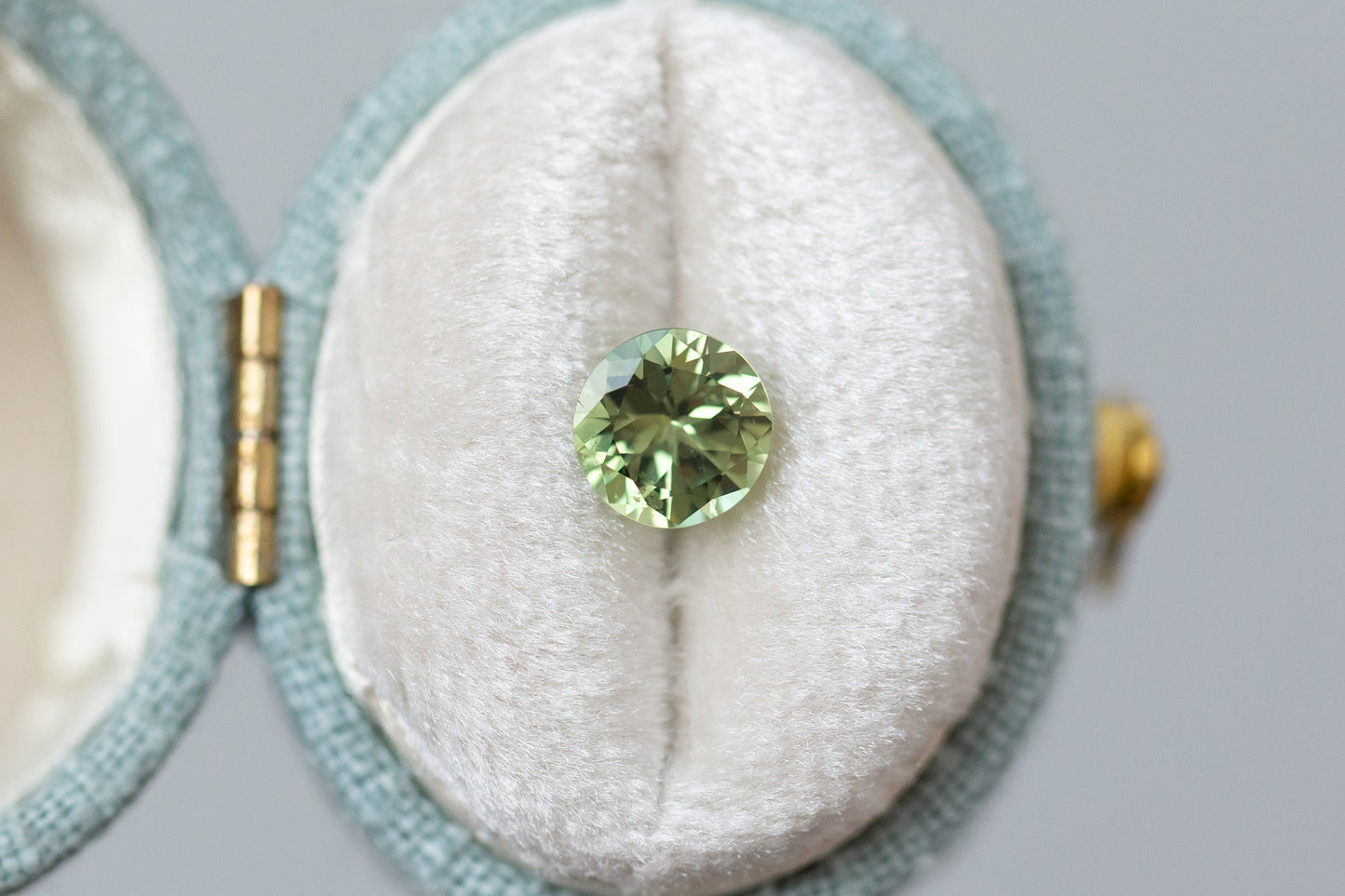 1.20ct Round Apple Green Sapphire