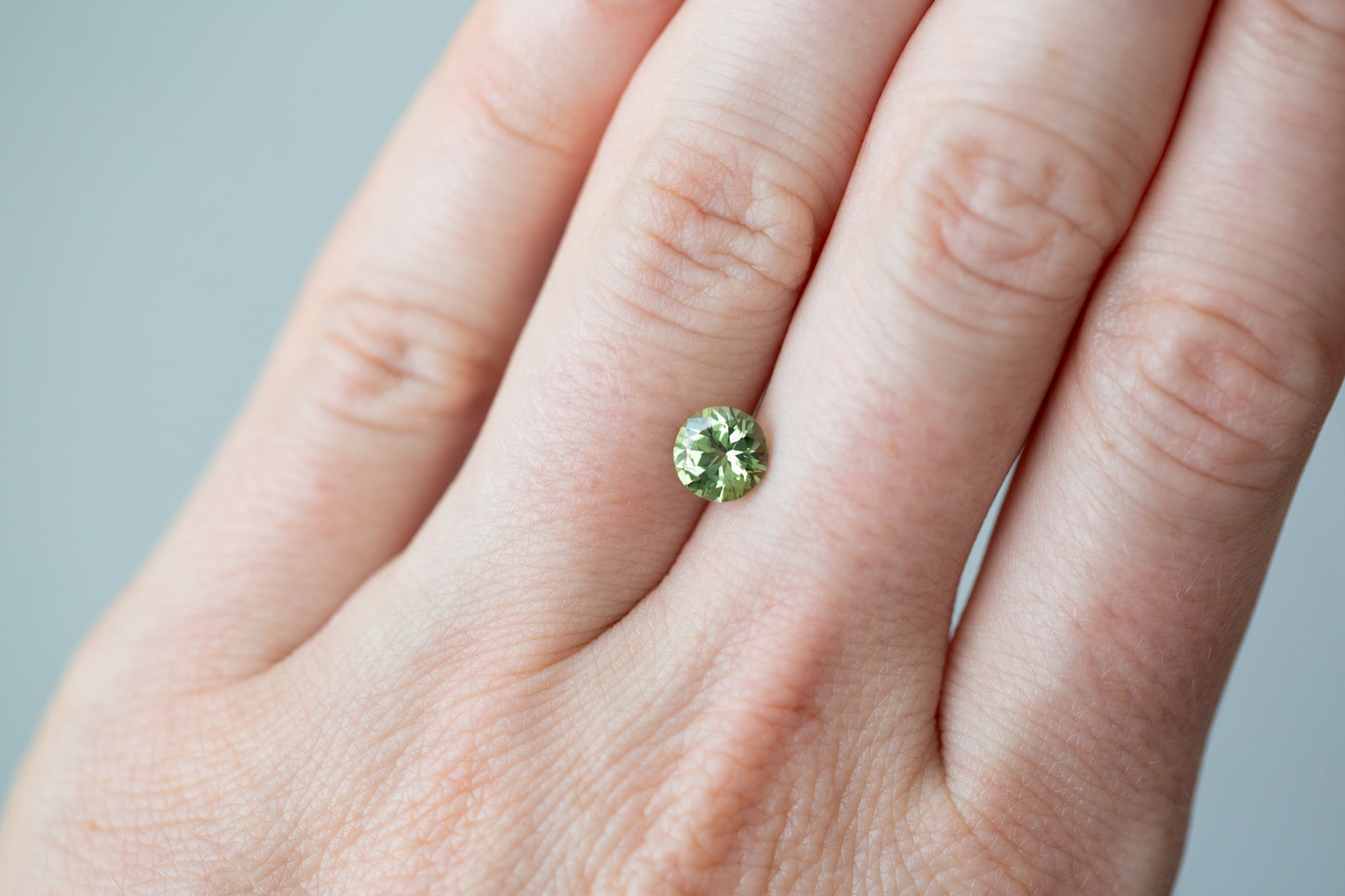 1.20ct Round Apple Green Sapphire