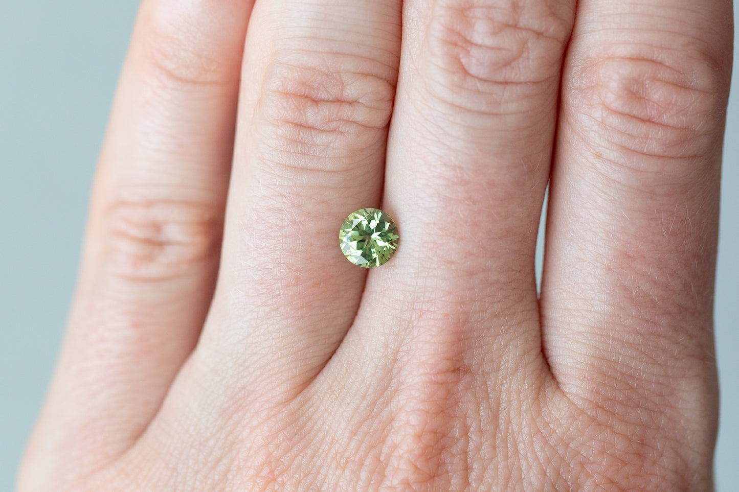 1.20ct Round Apple Green Sapphire