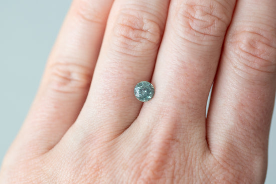 1.02ct Round Light Greenish Blue Sapphire