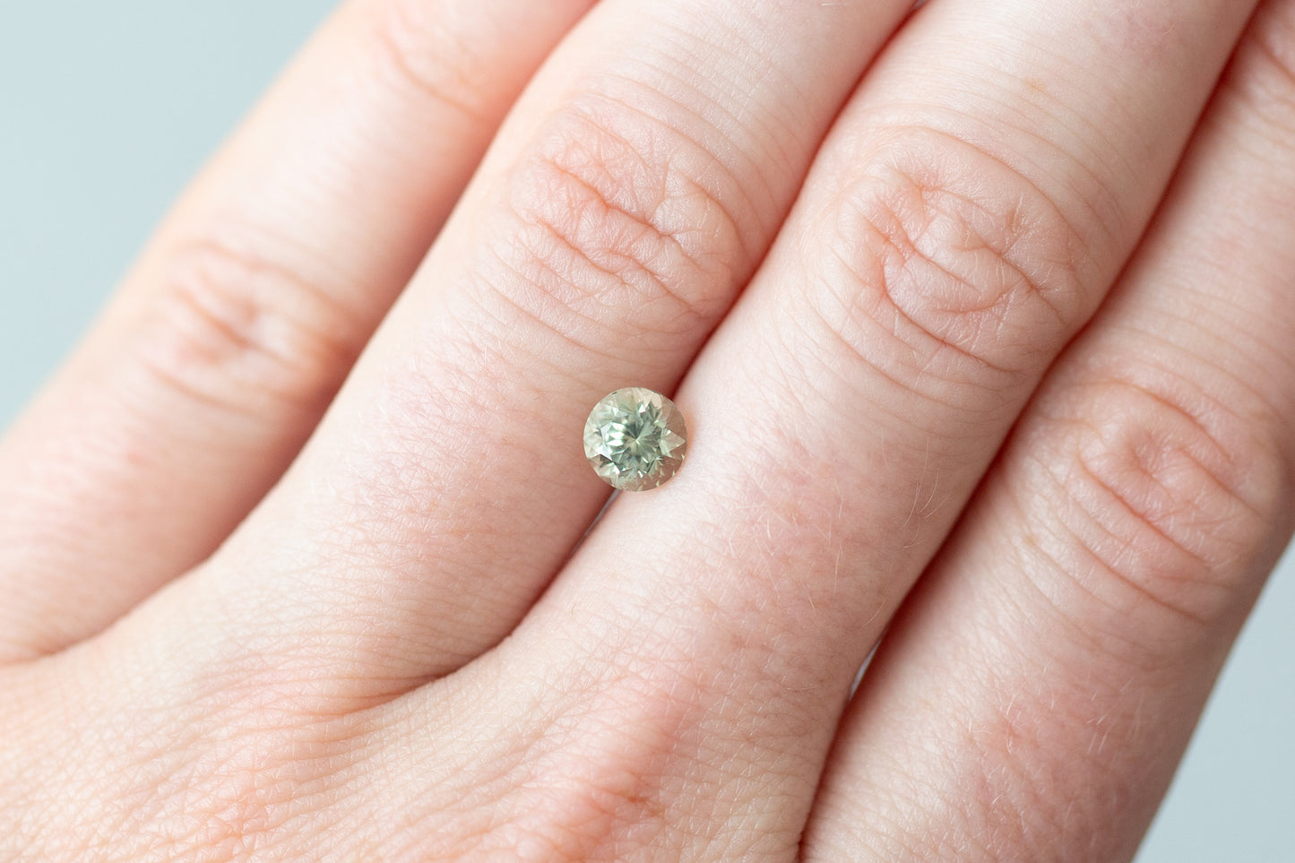 1.14ct Round Pale Green Sapphire