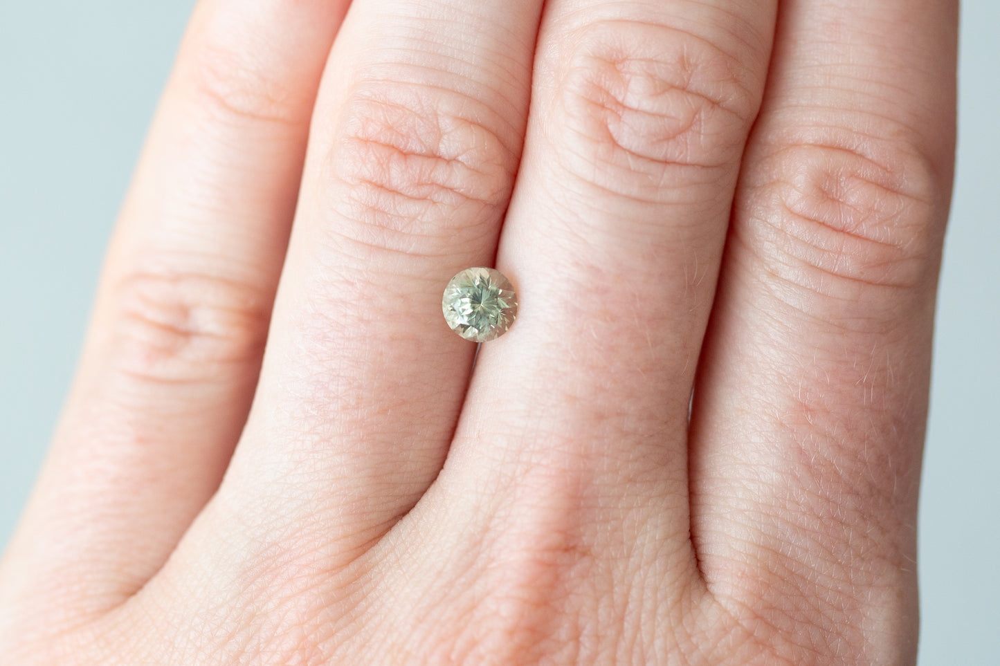 1.14ct Round Pale Green Sapphire